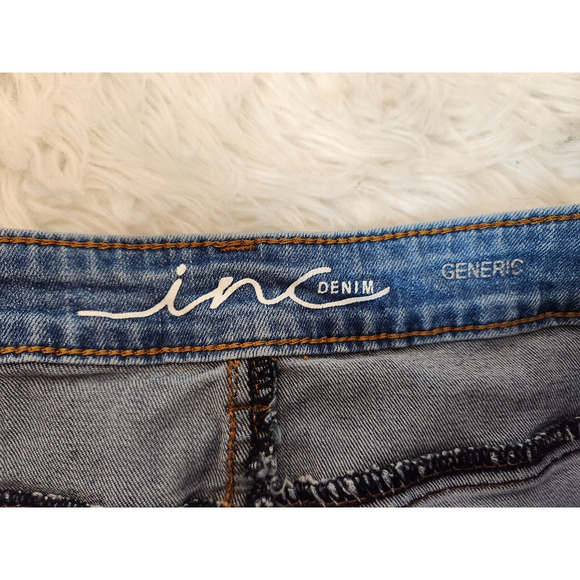 INC International Concepts Denim Patchwork Pencil Skirt Blue Size 6 - Picture 3 of 6